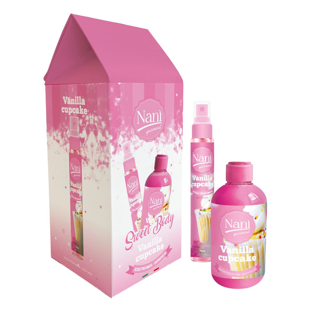 NANÌ GOURMAND | Sweet Body Vanilla Cupcake - Bagnodoccia 300ml + Acqua Profumata 75ml