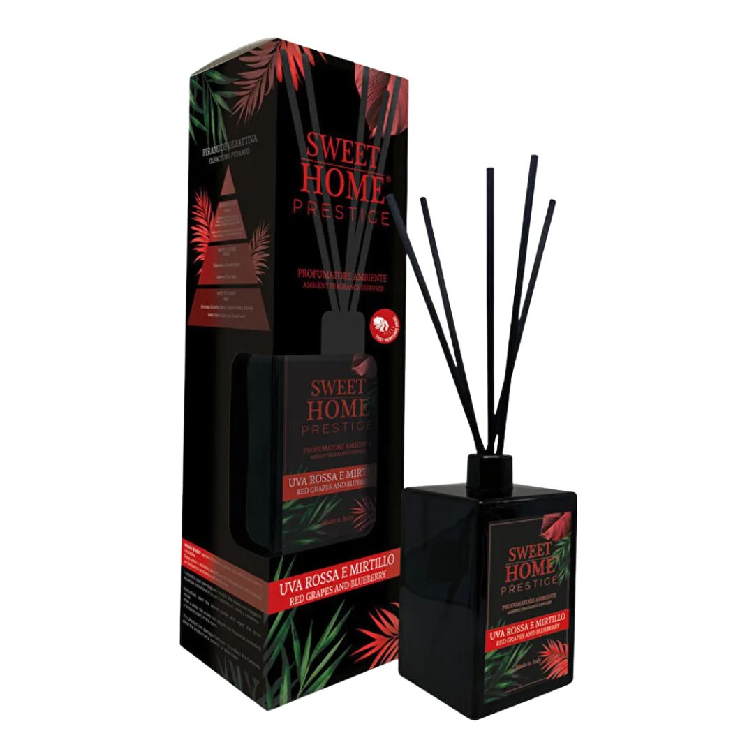 SWEET HOME PRESTIGE - Profumatore Ambiente a Bastoncini Uva Rossa & Mirtillo 500ML