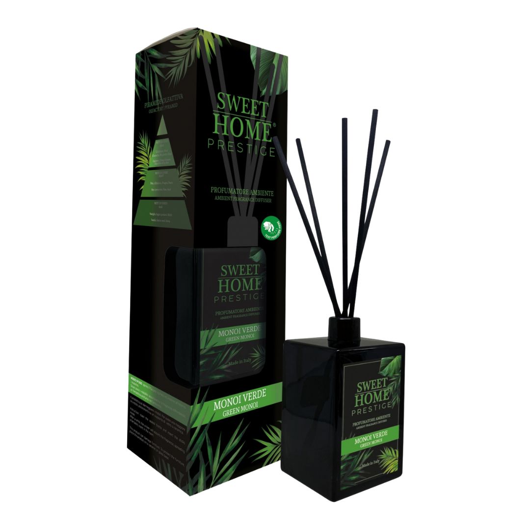 SWEET HOME PRESTIGE - Profumatore Ambiente a Bastoncini Monoi Verde 500ML