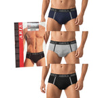 SLIP UOMO in Cotone Elasticizzato – Confezione 3 pz (Nero, Grigio, Blu)