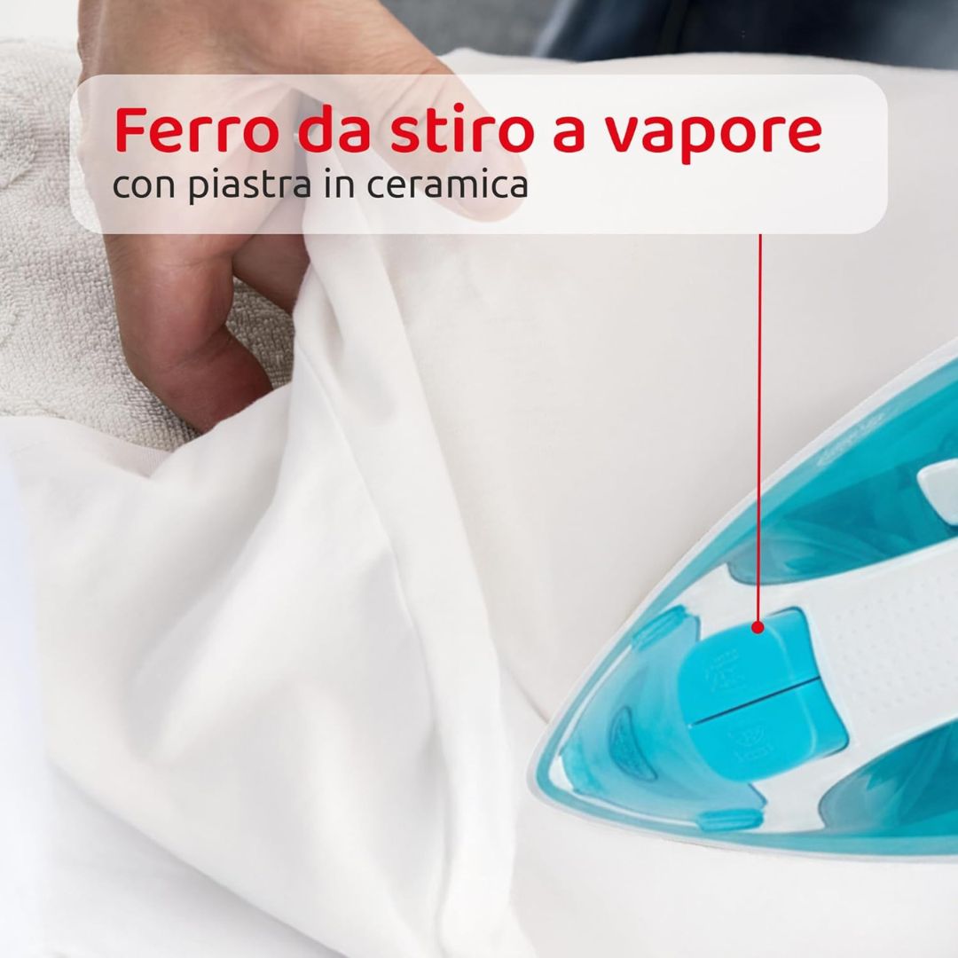 MELCHIONIFAMILY Stiretto – Ferro da Stiro a Vapore con Piastra in Ceramica 1700W