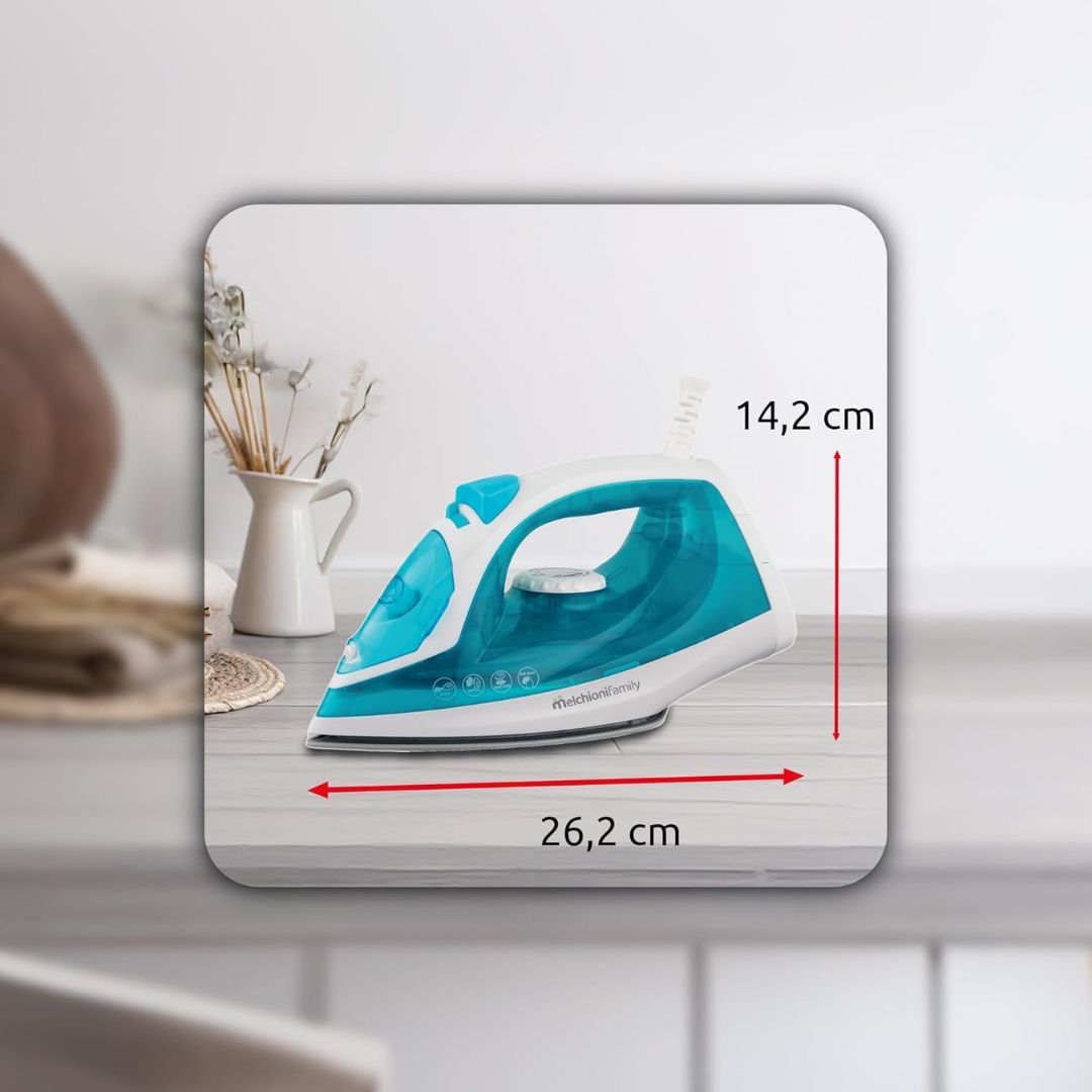 MELCHIONIFAMILY Stiretto – Ferro da Stiro a Vapore con Piastra in Ceramica 1700W