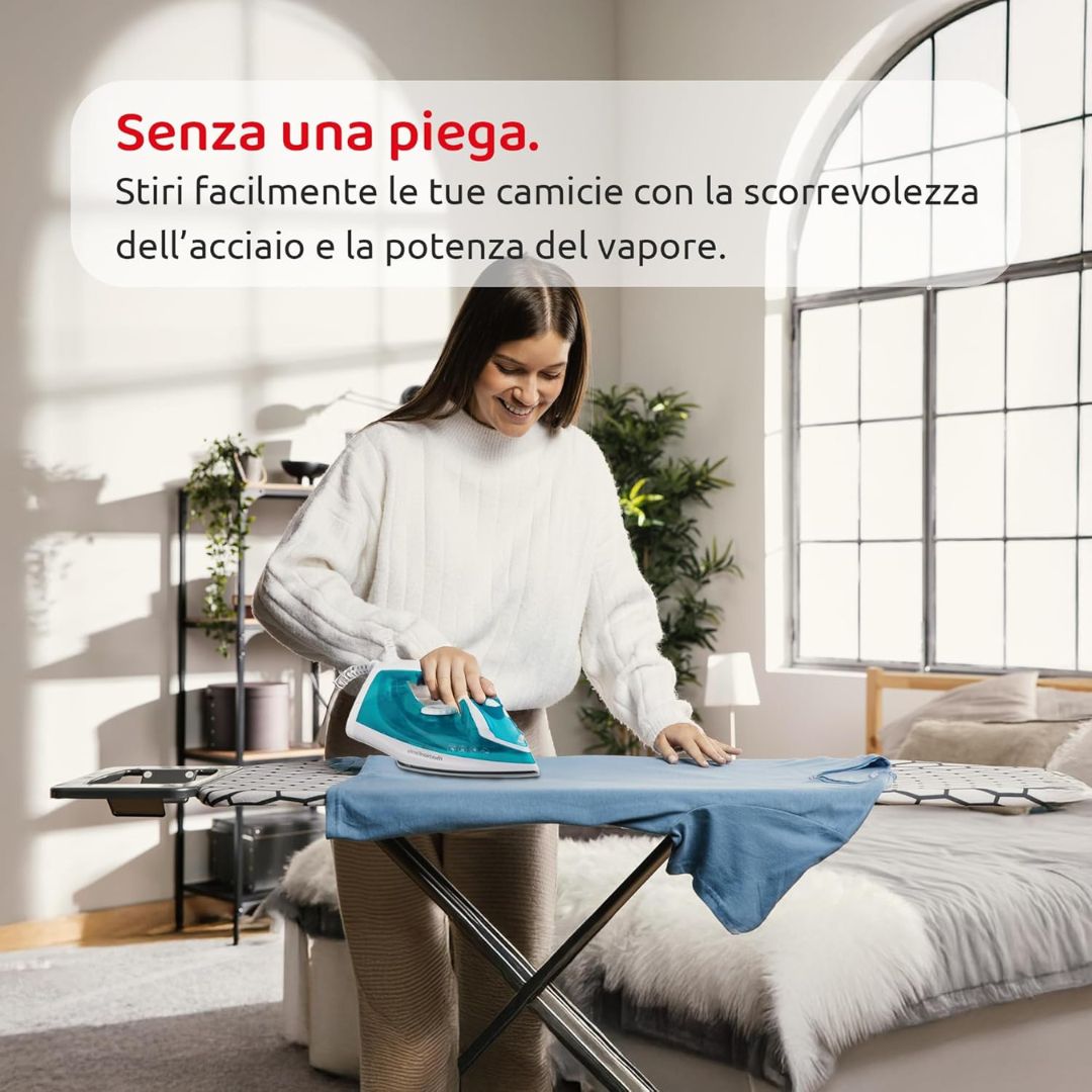 MELCHIONIFAMILY Stiretto – Ferro da Stiro a Vapore con Piastra in Ceramica 1700W