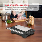MELCHIONIFAMILY Burgy – Mini Bistecchiera Elettrica 1000W con Piastre Grill Antiaderenti