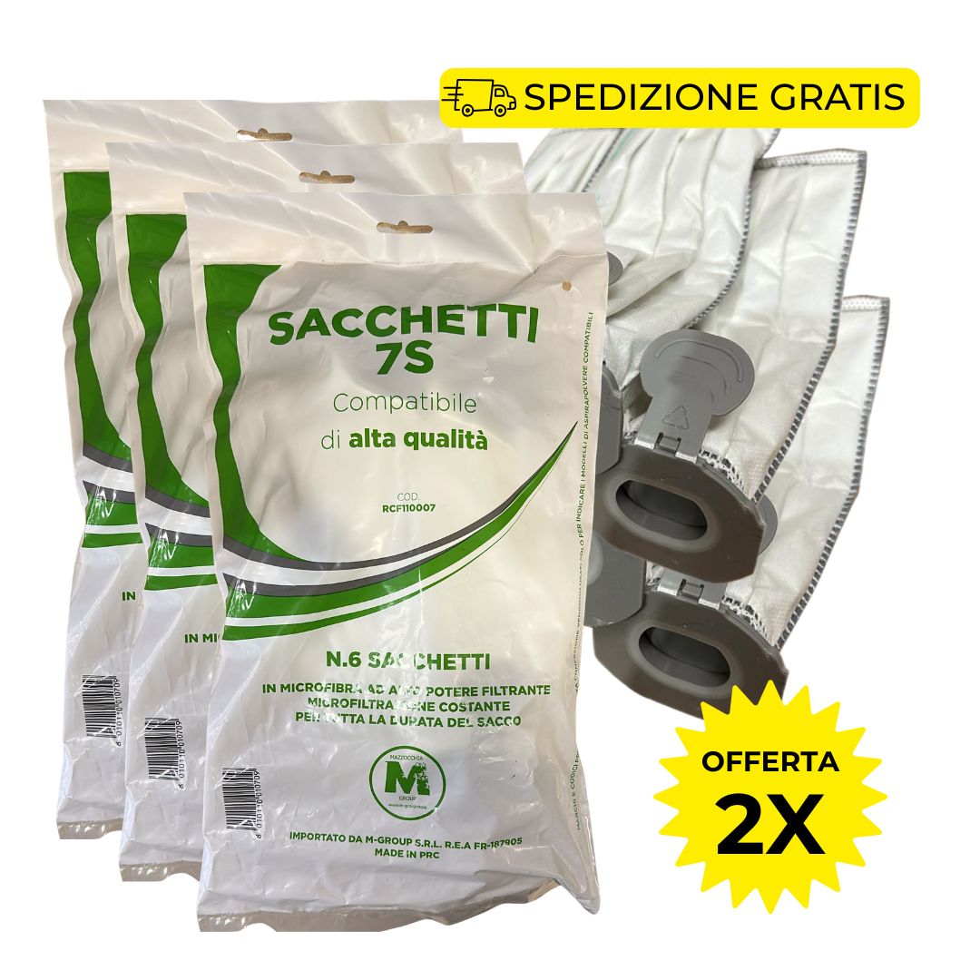 Folletto VK7s - 12 SACCHETTI COMPATIBILI IN MICROFIBRA 3X6pz