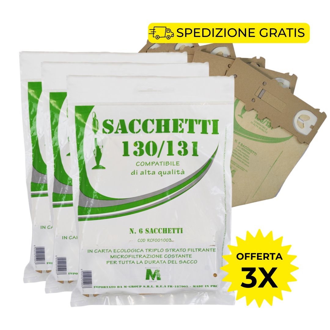 Folletto VK130/131 - 18 SACCHETTI COMPATIBILI IN CARTA 3x6pz