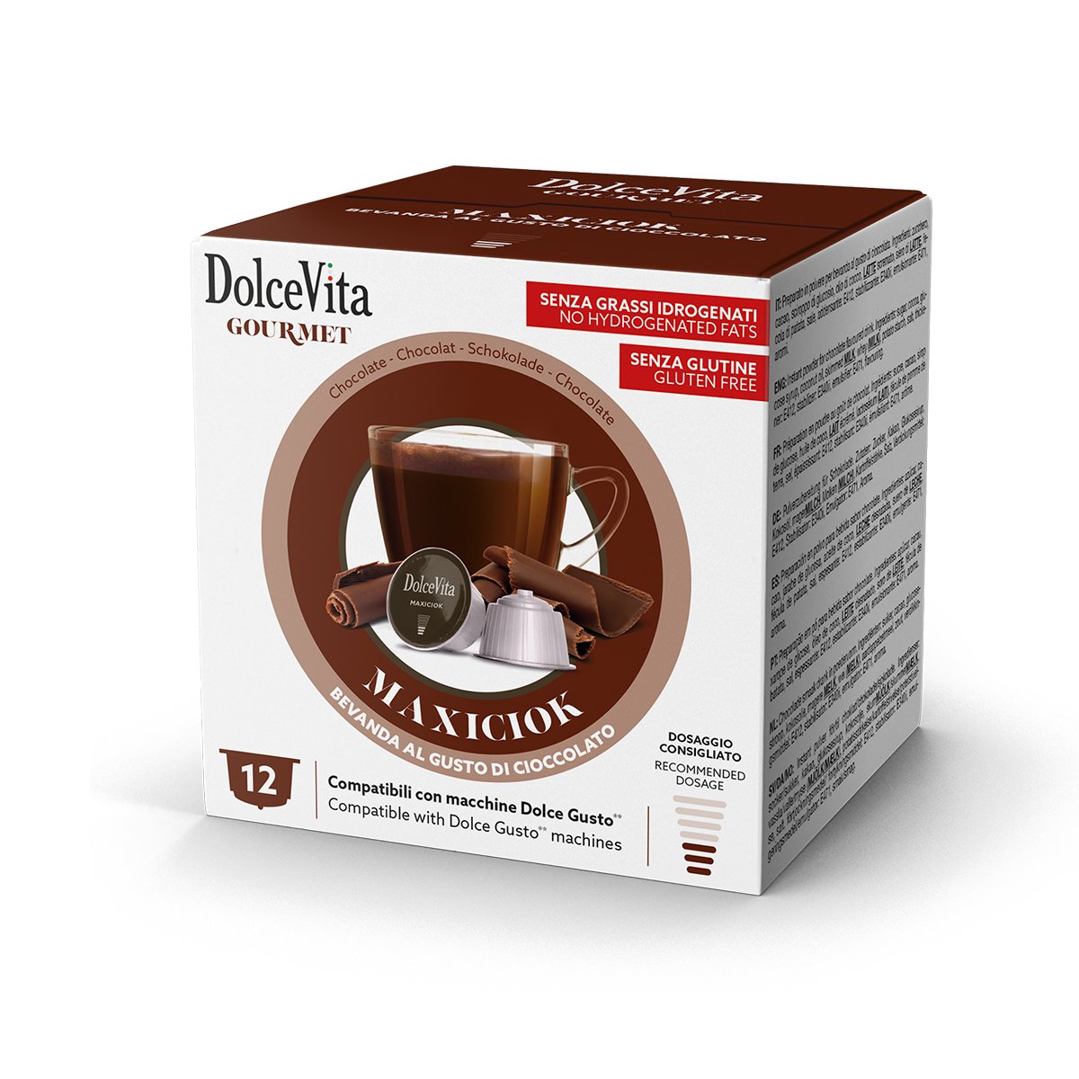 DOLCEVITA MAXICIOCK  - Bevanda solubile al gusto di cioccolato 12cap. DolceGusto